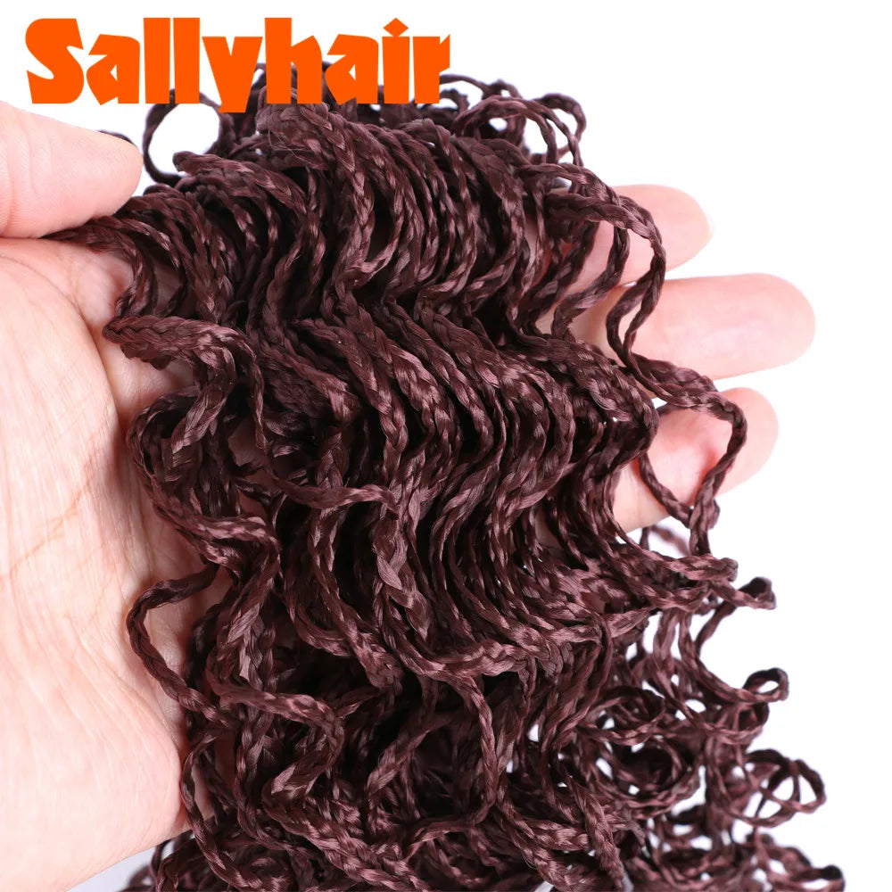 Sallyhair-trenzas sintéticas Zizi Box, trenzas delgadas de ganchillo, cabello Eunice, extensiones de cabello trenzado Zizi de colores, cabello marrón y negro