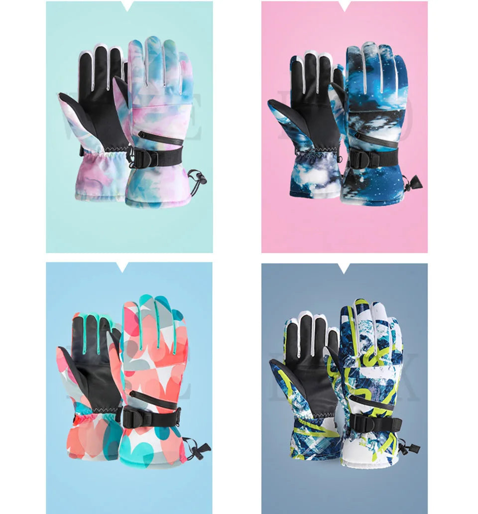 CoolFit hombres mujeres guantes de esquí ultraligeros impermeables guantes cálidos de invierno guantes de Snowboard motociclismo nieve guantes impermeables