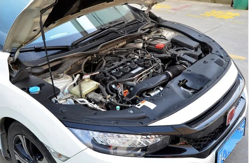 Cubierta de guardabarros del compartimento del motor, accesorios de decoración a prueba de polvo, ABS, para Honda Civic 10, 2016 +