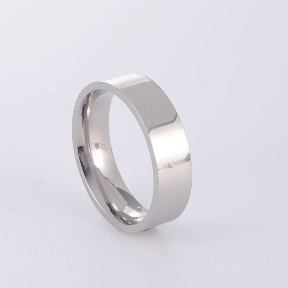 Lemegeton-anillos de acero inoxidable con nombre personalizado Simple para hombre y mujer, 6/8mm, nombre grabado personalizado, texto, anillo negro, regalo de joyería