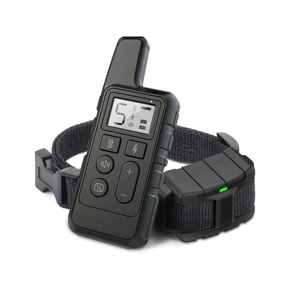 Collar de entrenamiento para perros, tapón de ladridos eléctrico portátil con Control remoto, dispositivo de Entrenamiento de mascotas impermeable con pitido de descarga, 1 ud.