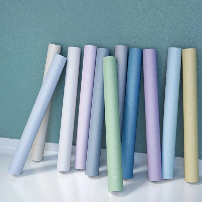 WOKHOME-papel tapiz autoadhesivo de vinilo de Color sólido, papel de Contacto impermeable, pegatina de pared, película, papeles de pared en rollos, decoración del hogar