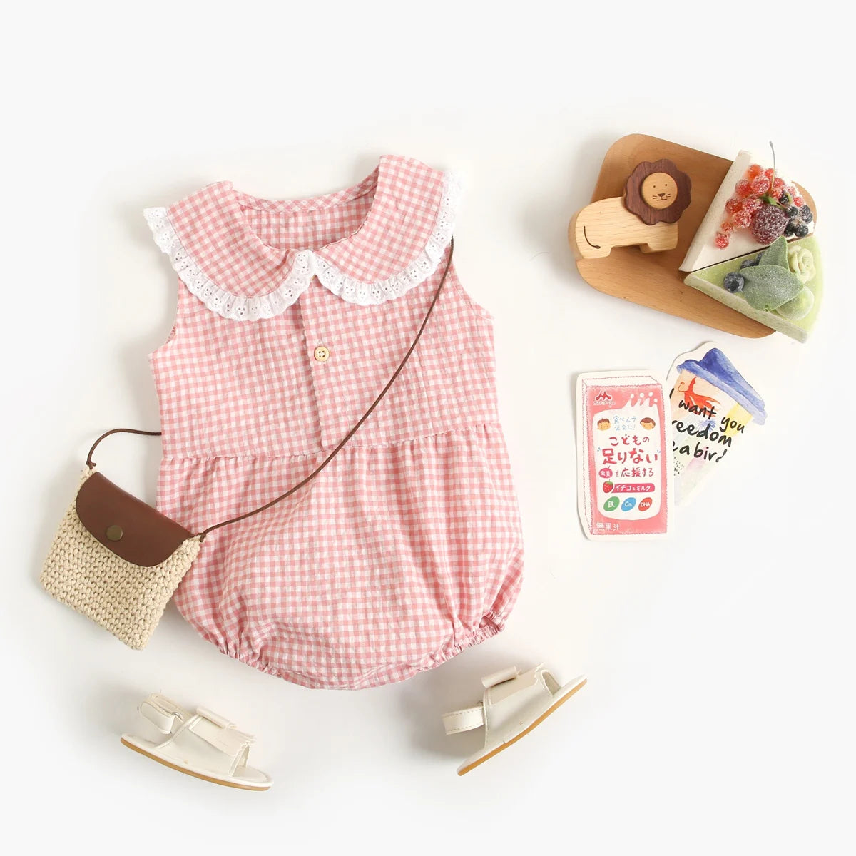 Sanlutoz-Body de algodón para bebé, ropa a cuadros bonita para recién nacido, monos infantiles de princesa sin mangas para niña pequeña