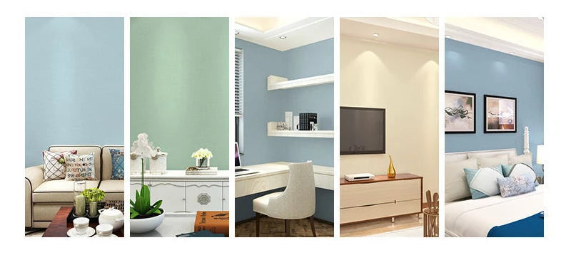 WOKHOME-papel tapiz autoadhesivo de vinilo de Color sólido, papel de Contacto impermeable, pegatina de pared, película, papeles de pared en rollos, decoración del hogar