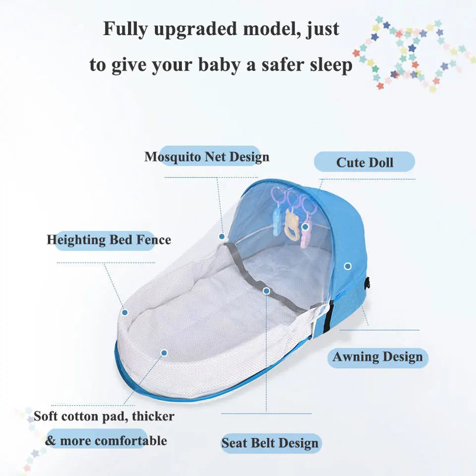 Nido de bebé de viaje multifunción, cuna portátil, plegable, para dormir, con Mosquito