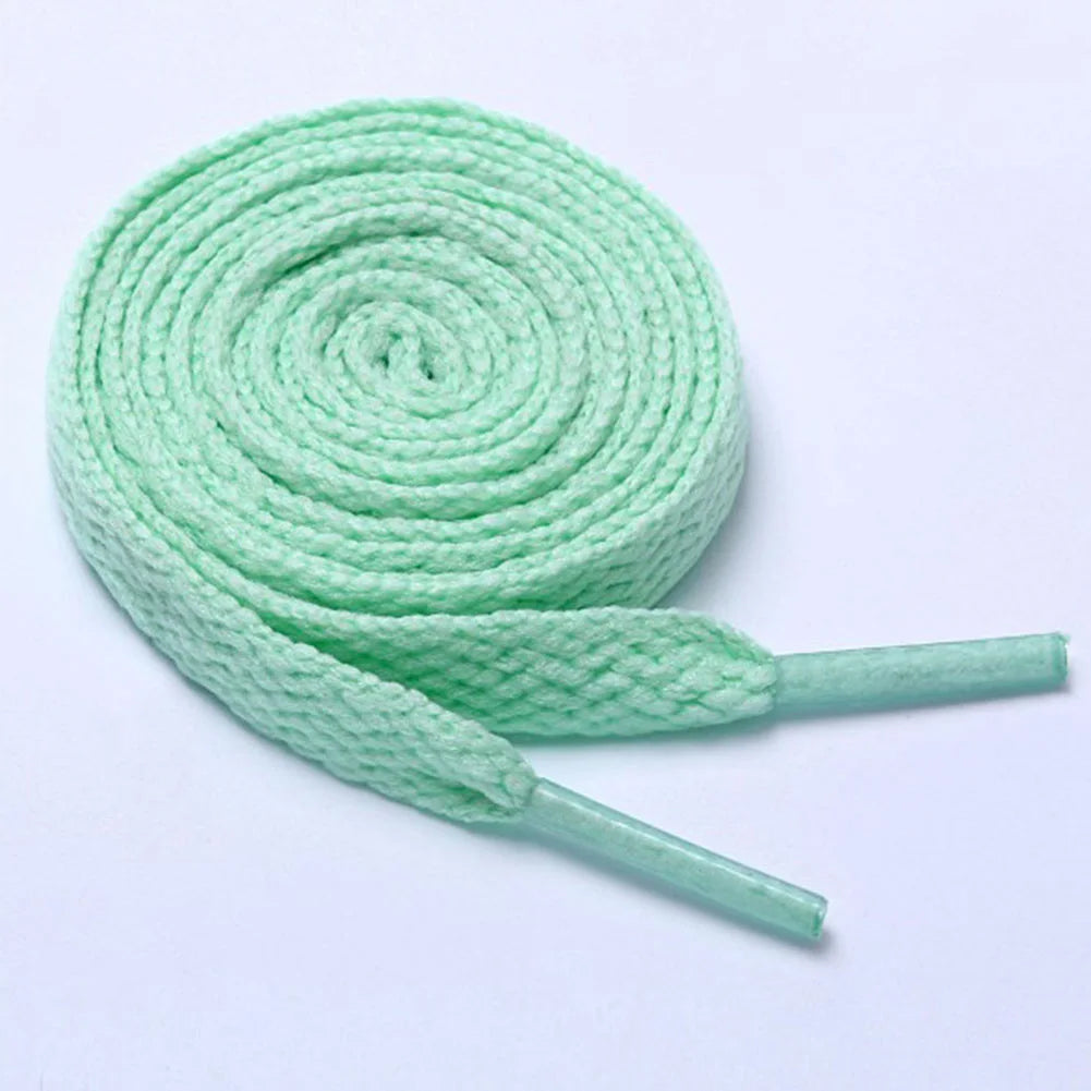 1 par de cordones de zapatos deportivos informales a la moda, cordones planos sólidos, cordones planos dobles, cordones de poliéster de alta calidad, 15 colores