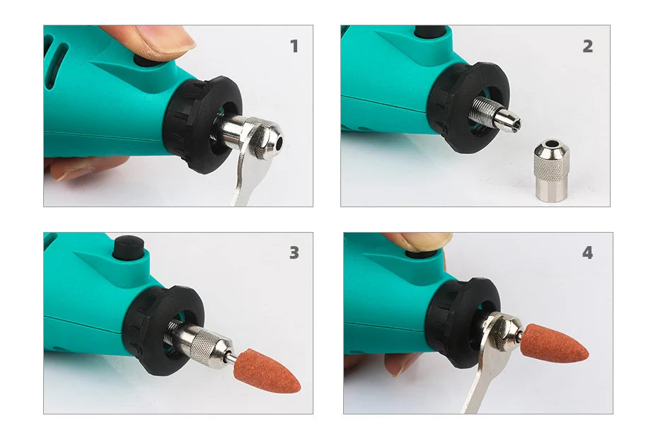 Tungfull-Mini taladro eléctrico, accesorios de brocas, herramientas de carpintería, velocidad Variable, herramienta rotativa eléctrica, Mini amoladora de taladro