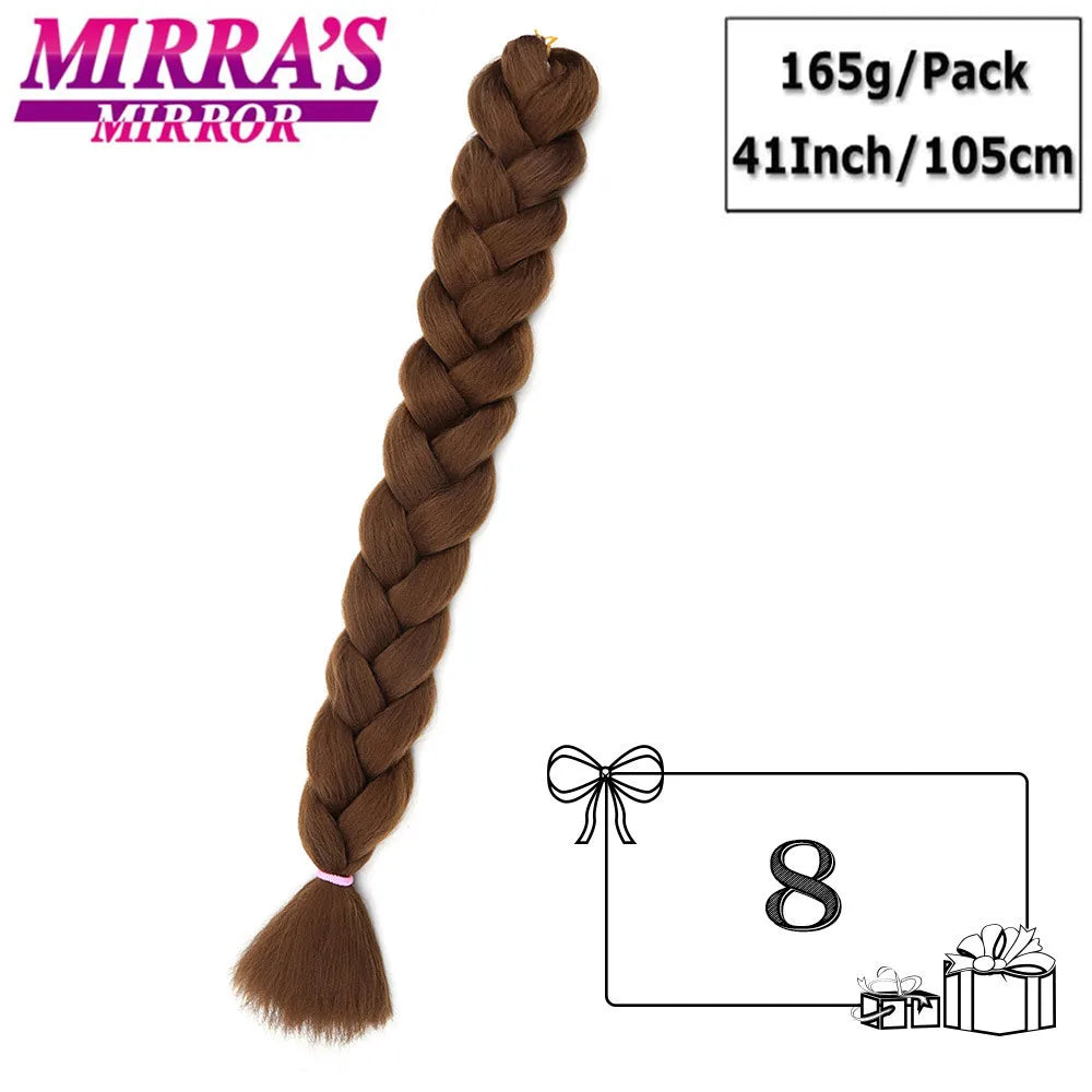 Mirra's Mirror-extensiones de cabello trenzado sintético para trenzas, pelo súper largo Jumbo de 41 pulgadas, 165 g/unid, soporte al por mayor