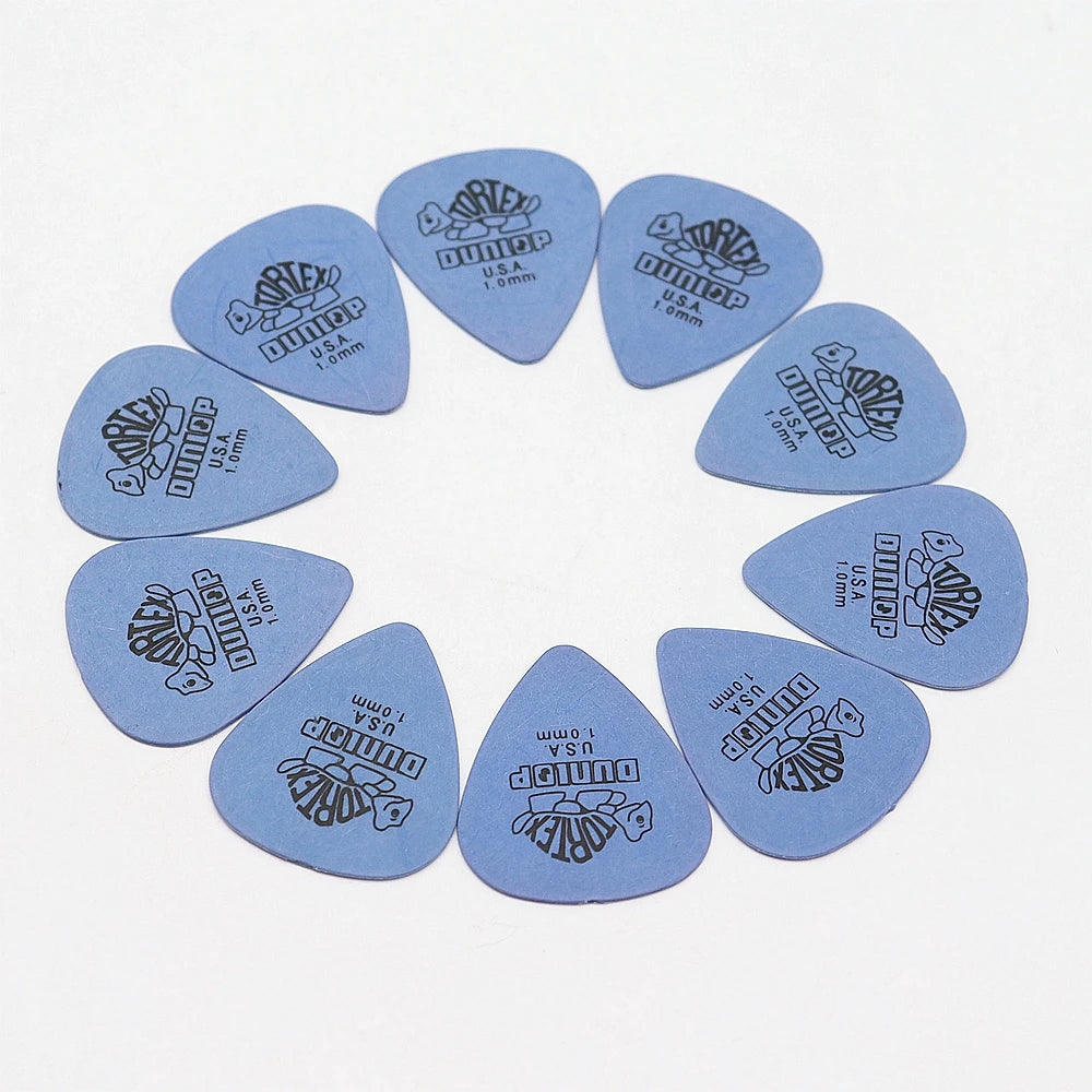 10 Uds. De púas de guitarra Dunlop, piezas de guitarra eléctrica, accesorios de púas, 6 tipos de púas de espesor