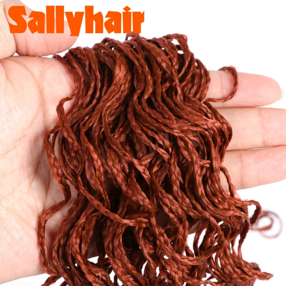 Sallyhair-trenzas sintéticas Zizi Box, trenzas delgadas de ganchillo, cabello Eunice, extensiones de cabello trenzado Zizi de colores, cabello marrón y negro