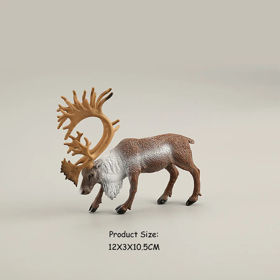 Juego de figuritas de ciervo de alce de simulación, juguete de Cervatillo de cola blanca, modelo de Animal del bosque, figuras familiares, juguetes Toppers de pastel