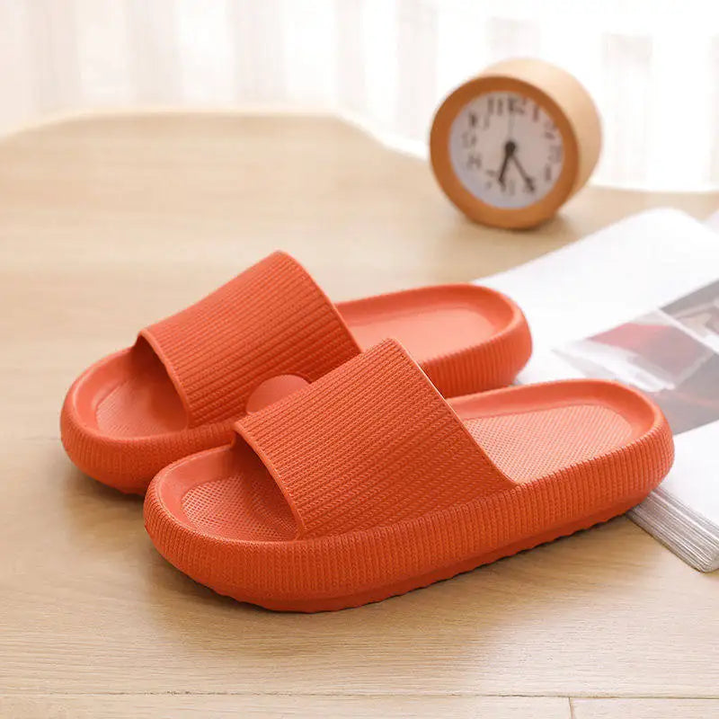 Zapatillas de nube con plataforma gruesa para mujer, sandalias deslizantes con almohada de suela blanda Eva para interior del hogar, chanclas de playa antideslizantes de verano 2025