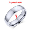 Vnox-Anillo de boda personalizado de acero inoxidable para hombres y mujeres, anillo central cepillado con borde biselado, banda negra, nombre grabado, letra, fecha