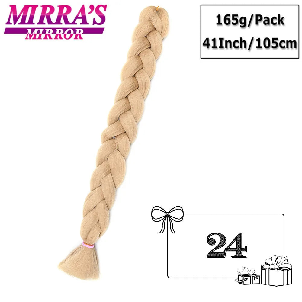 Mirra's Mirror-extensiones de cabello trenzado sintético para trenzas, pelo súper largo Jumbo de 41 pulgadas, 165 g/unid, soporte al por mayor