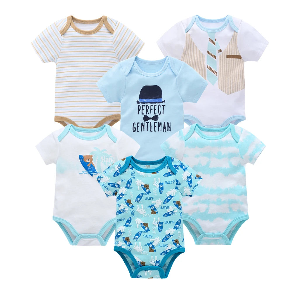 Kavkas, monos para niñas, 6/3 unidades/lote, ropa de algodón de verano para bebés, ropa de manga corta para recién nacidos, ropa para bebés de 0 a 3 meses