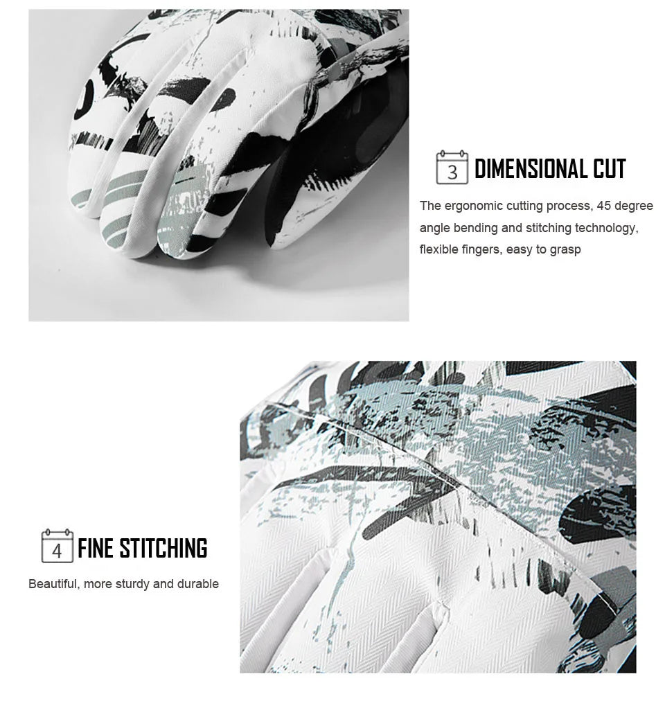 CoolFit hombres mujeres guantes de esquí ultraligeros impermeables guantes cálidos de invierno guantes de Snowboard motociclismo nieve guantes impermeables