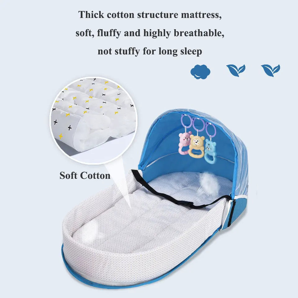 Nido de bebé de viaje multifunción, cuna portátil, plegable, para dormir, con Mosquito