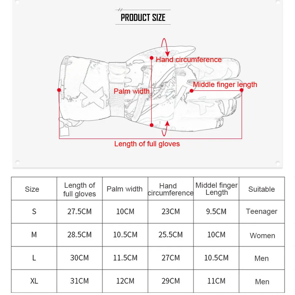 CoolFit hombres mujeres guantes de esquí ultraligeros impermeables guantes cálidos de invierno guantes de Snowboard motociclismo nieve guantes impermeables
