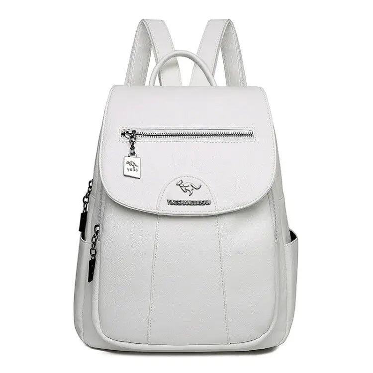 Mochila De cuero suave para mujer, bolso escolar de gran capacidad, de alta calidad, para viaje y ocio, 6 colores, color negro, novedad de 2024
