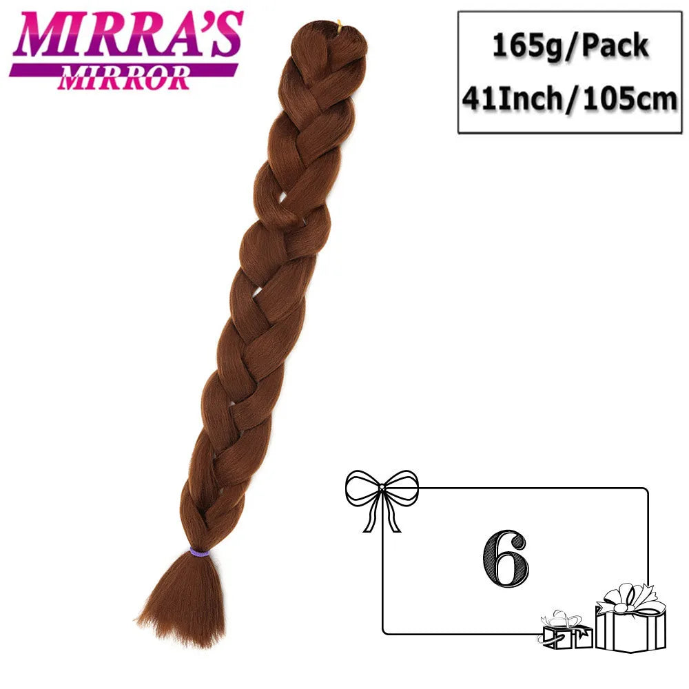Mirra's Mirror-extensiones de cabello trenzado sintético para trenzas, pelo súper largo Jumbo de 41 pulgadas, 165 g/unid, soporte al por mayor