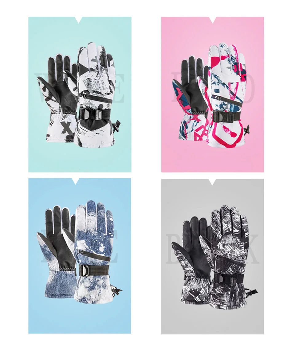 CoolFit hombres mujeres guantes de esquí ultraligeros impermeables guantes cálidos de invierno guantes de Snowboard motociclismo nieve guantes impermeables