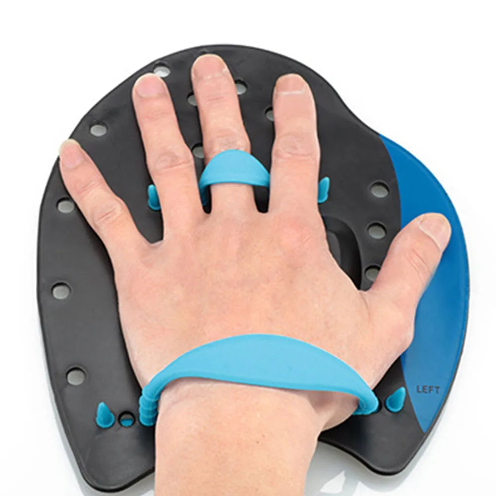 Paletas de natación profesionales, herramientas de corrección para práctica de natación, guantes palmeados de mano de silicona ajustables duraderos para adultos y niños