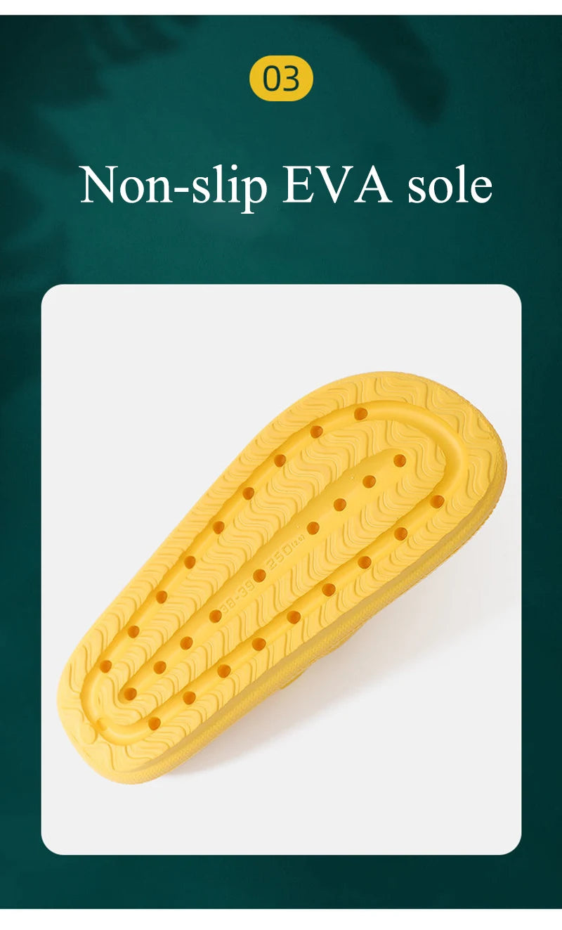 Zapatillas de nube con plataforma gruesa para mujer, sandalias deslizantes con almohada de suela blanda Eva para interior del hogar, chanclas de playa antideslizantes de verano 2025