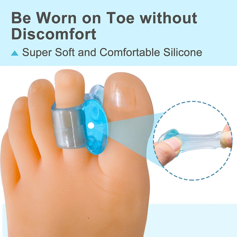 Separador de dedos de los pies de Gel azul, herramienta para el cuidado de los pies, alisador de juanetes de silicona, Protector de juanete Hallux Valgus, alineación, 2 uds.