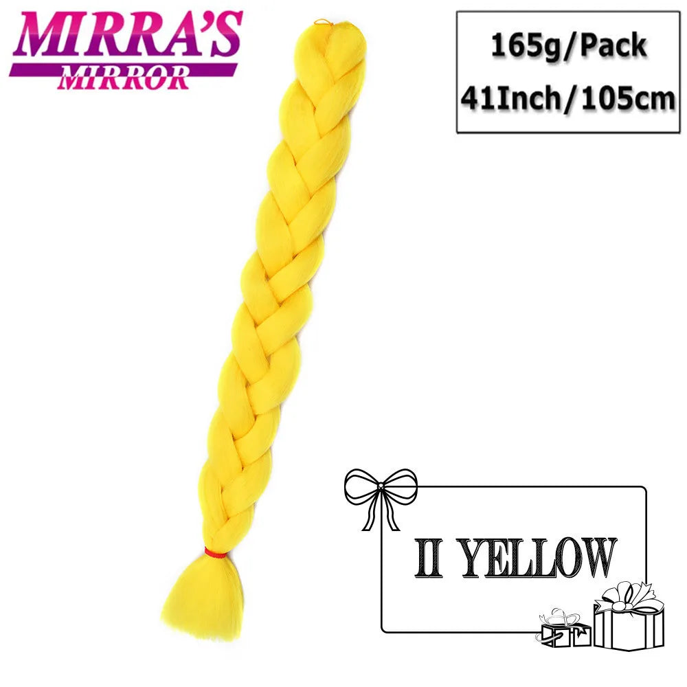 Mirra's Mirror-extensiones de cabello trenzado sintético para trenzas, pelo súper largo Jumbo de 41 pulgadas, 165 g/unid, soporte al por mayor