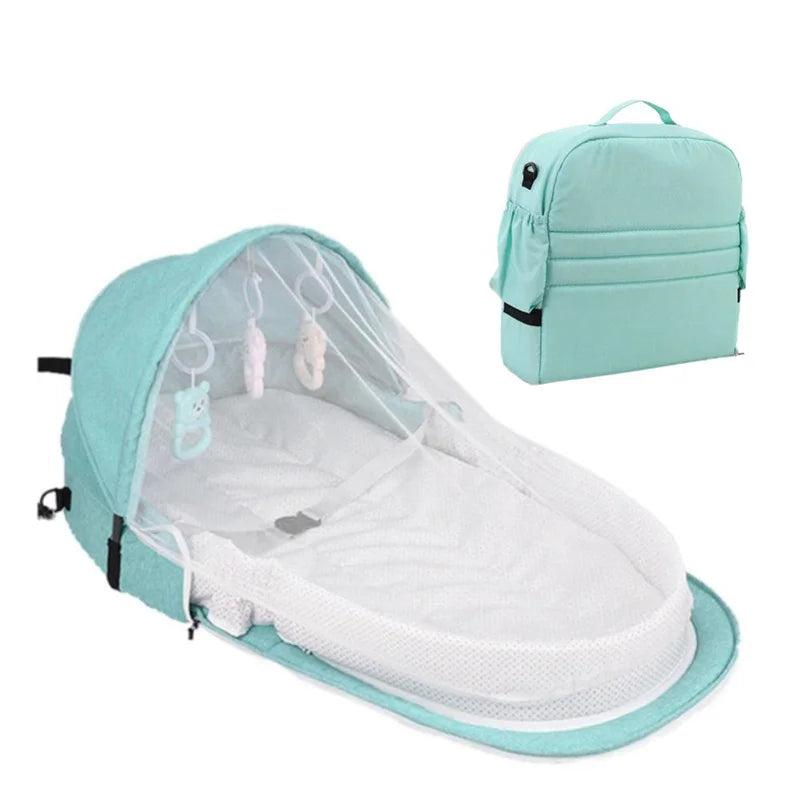 Cuna de viaje para bebé con red, tienda plegable para bebé, cuna lavable, cama de viaje biónica, cuna transpirable