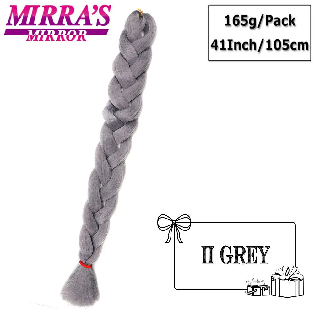 Mirra's Mirror-extensiones de cabello trenzado sintético para trenzas, pelo súper largo Jumbo de 41 pulgadas, 165 g/unid, soporte al por mayor