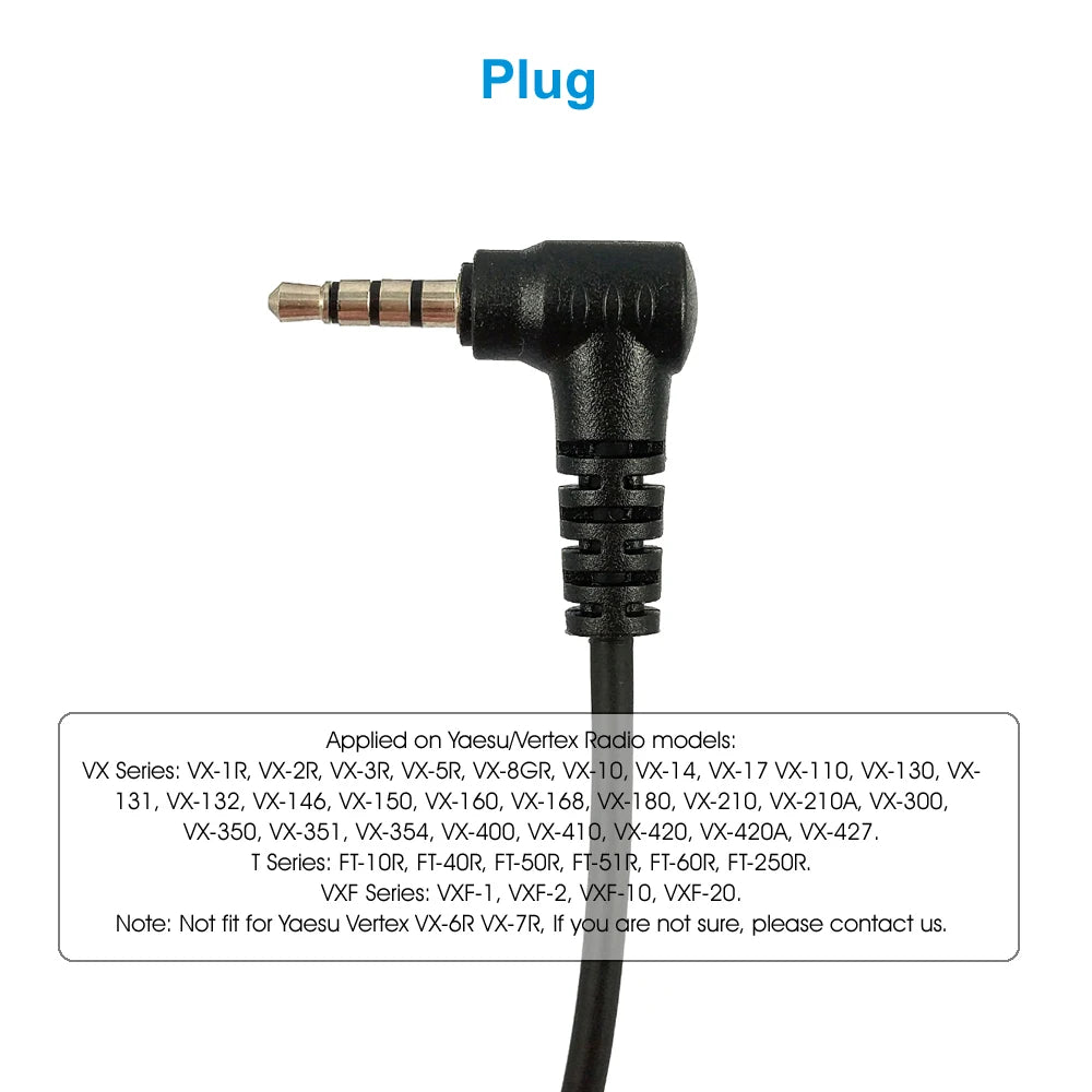 VOX auricular Mic para YAESU vértice VX-3R FT-60R FT1DR FT2DR VX-10 VX-17 VX-110 VX-150 VX-130 Radio Walkie Talkie