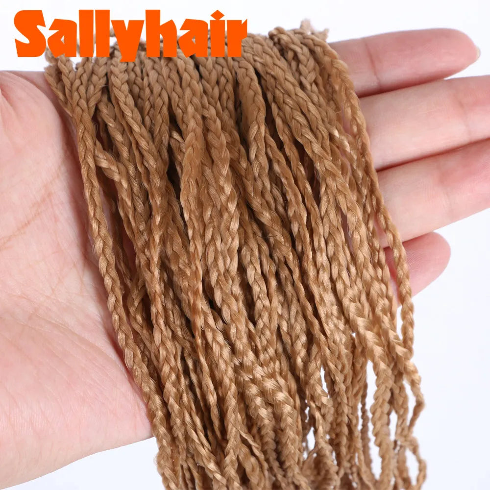 Sallyhair-trenzas sintéticas Zizi Box, trenzas delgadas de ganchillo, cabello Eunice, extensiones de cabello trenzado Zizi de colores, cabello marrón y negro