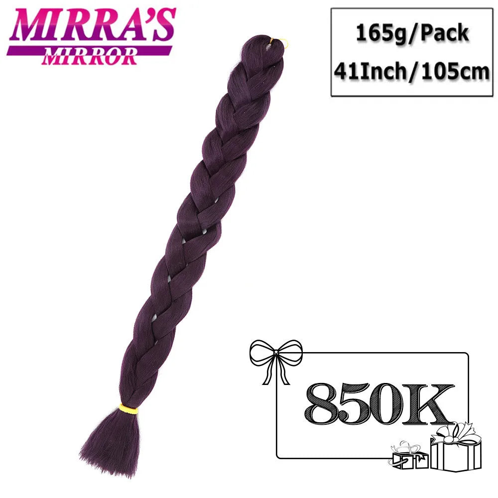 Mirra's Mirror-extensiones de cabello trenzado sintético para trenzas, pelo súper largo Jumbo de 41 pulgadas, 165 g/unid, soporte al por mayor