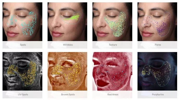 Escáner de piel 3D, analizador Facial, máquina de Monitor, espejo mágico, prueba portátil, Detector en inglés, análisis de prueba de cámara Facial
