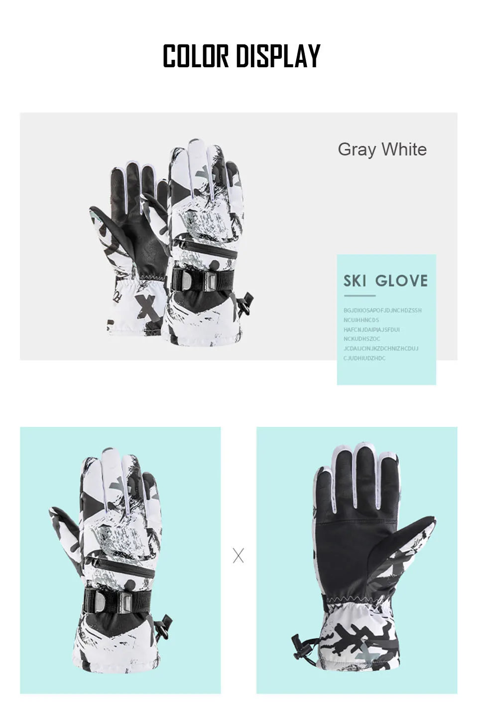 CoolFit hombres mujeres guantes de esquí ultraligeros impermeables guantes cálidos de invierno guantes de Snowboard motociclismo nieve guantes impermeables