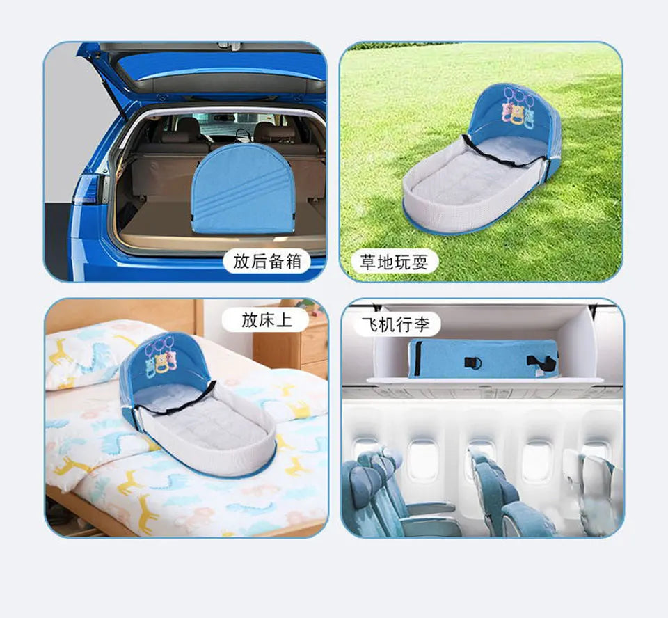 Nido de bebé de viaje multifunción, cuna portátil, plegable, para dormir, con Mosquito