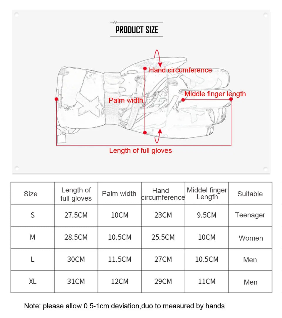CoolFit hombres mujeres guantes de esquí ultraligeros impermeables guantes cálidos de invierno guantes de Snowboard motociclismo nieve guantes impermeables