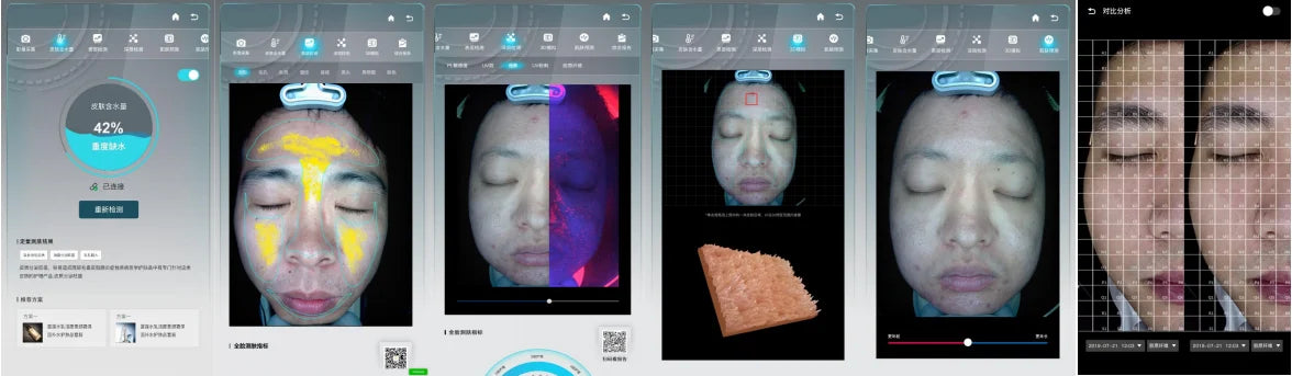 Escáner de piel 3D, analizador Facial, máquina de Monitor, espejo mágico, prueba portátil, Detector en inglés, análisis de prueba de cámara Facial