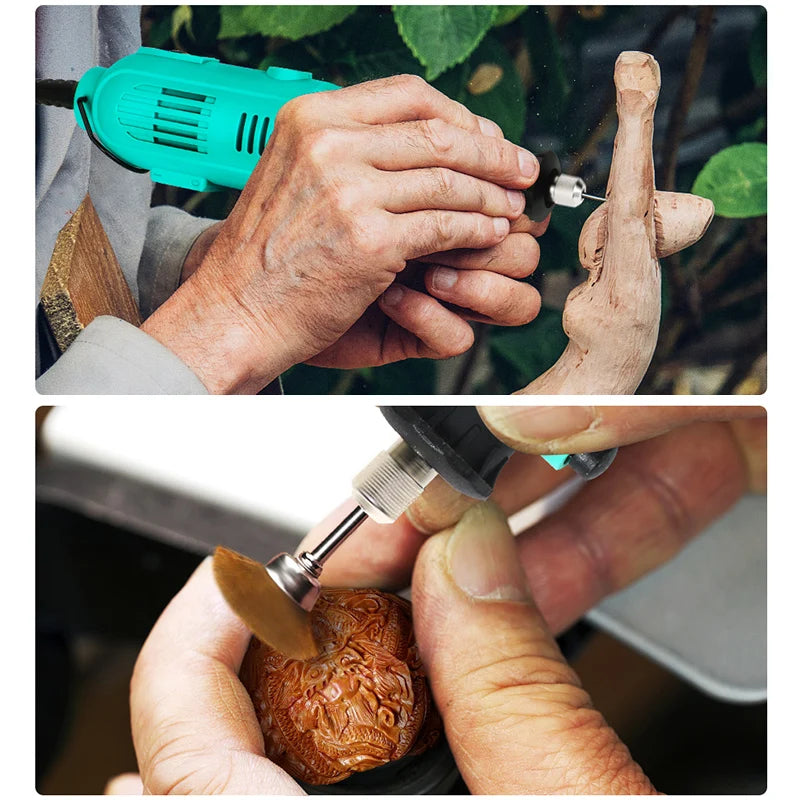 Tungfull-Mini taladro eléctrico, accesorios de brocas, herramientas de carpintería, velocidad Variable, herramienta rotativa eléctrica, Mini amoladora de taladro
