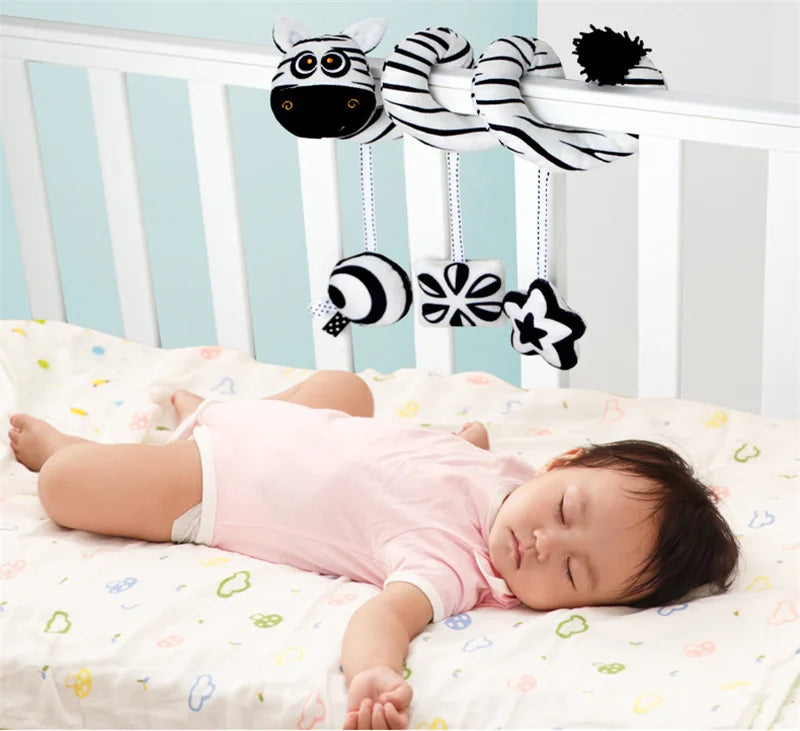 Sonajero de peluche sensorial para bebé, cochecito de juguete, juguetes colgantes móviles musicales, sonajeros móviles para bebés, juegos para recién nacidos de 0 a 6 y 12 meses