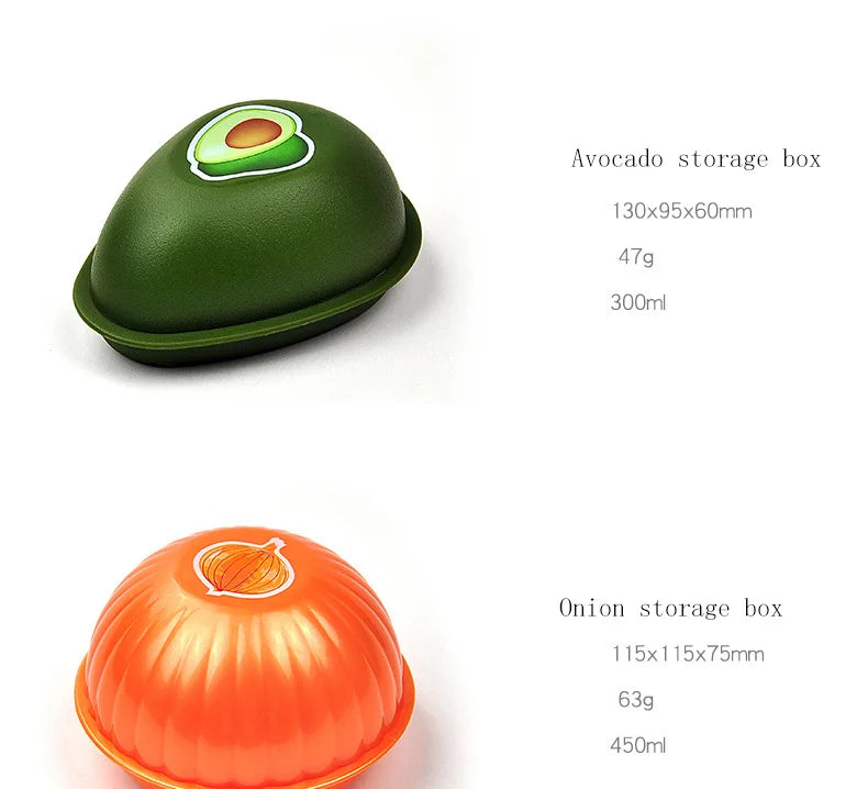 Caja de almacenamiento creativa para cocina, recipiente para verduras, cebolla, ajo, aguacate, tomates, limón, pimienta verde fresca