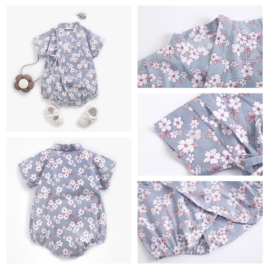 Sanlutoz-monos florales para niñas, ropa de algodón para bebés, monos bonitos para bebés recién nacidos, manga corta