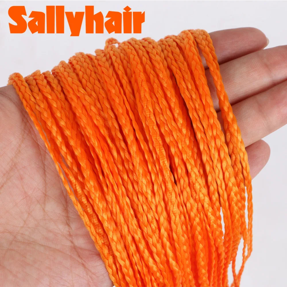Sallyhair-trenzas sintéticas Zizi Box, trenzas delgadas de ganchillo, cabello Eunice, extensiones de cabello trenzado Zizi de colores, cabello marrón y negro