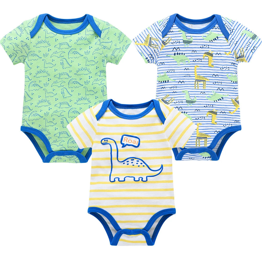 Kavkas, monos para niñas, 6/3 unidades/lote, ropa de algodón de verano para bebés, ropa de manga corta para recién nacidos, ropa para bebés de 0 a 3 meses