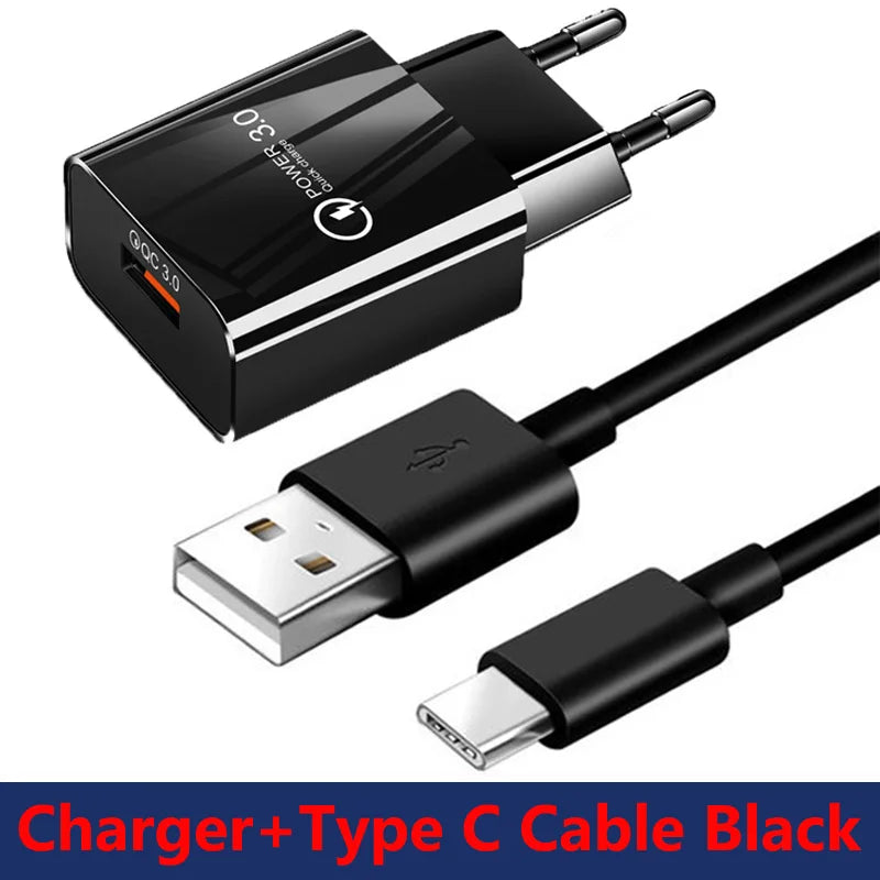 Cargador rápido para Huawei Mate 40 30 20 Pro P50 P40 P30 P20 Xiaomi Redmi Note 10 9 8 Pro 8T 9T 8A 6A Cable tipo C de cargador rápido