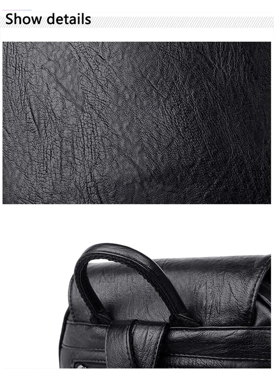 Mochila De cuero suave para mujer, bolso escolar de gran capacidad, de alta calidad, para viaje y ocio, 6 colores, color negro, novedad de 2024