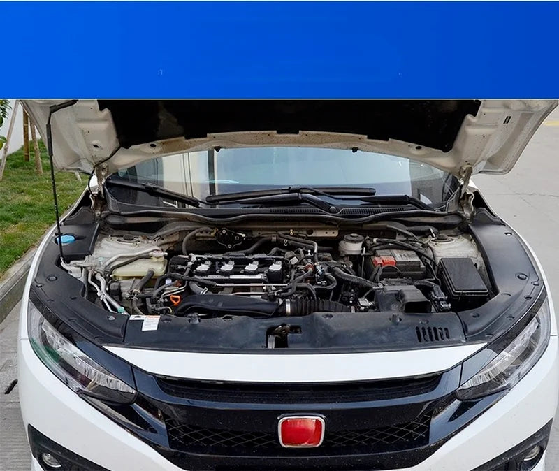 Cubierta de guardabarros del compartimento del motor, accesorios de decoración a prueba de polvo, ABS, para Honda Civic 10, 2016 +