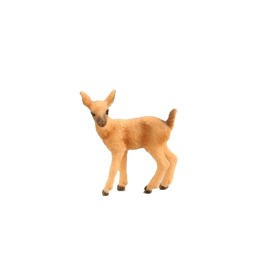 Juego de figuritas de ciervo de alce de simulación, juguete de Cervatillo de cola blanca, modelo de Animal del bosque, figuras familiares, juguetes Toppers de pastel