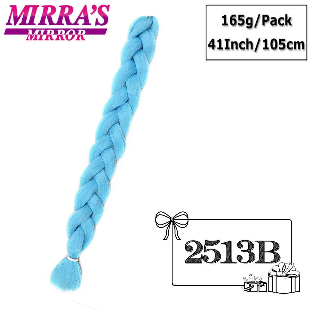 Mirra's Mirror-extensiones de cabello trenzado sintético para trenzas, pelo súper largo Jumbo de 41 pulgadas, 165 g/unid, soporte al por mayor
